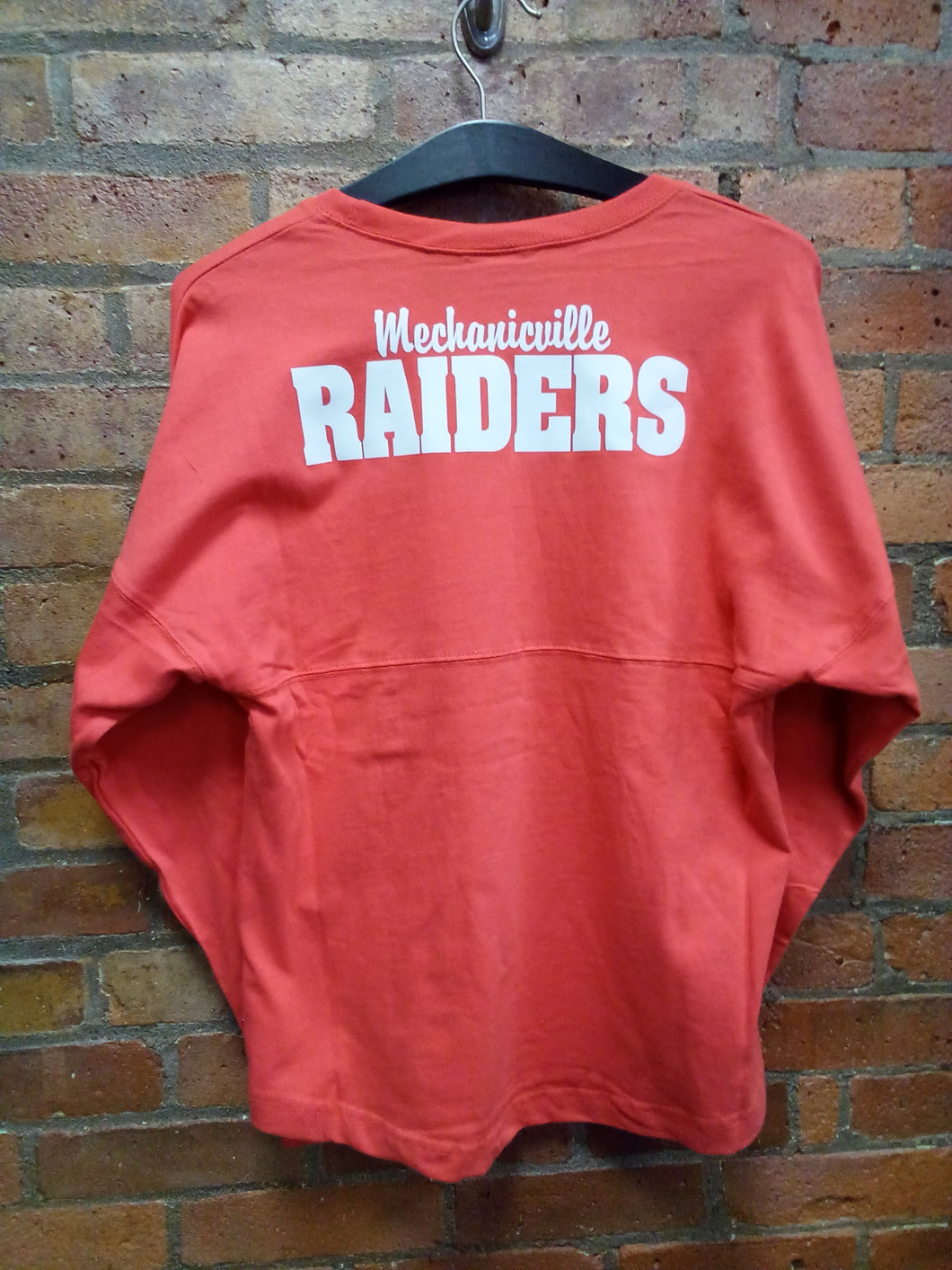 CLEARANCE- Mechanicville Raiders Youth Coral Billboard Crew Sweatshirt - Size Youth Large
