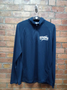 CLEARANCE - SARATOGA BLUE STREAKS 1/2 ZIP PULLOVER - SIZE LARGE