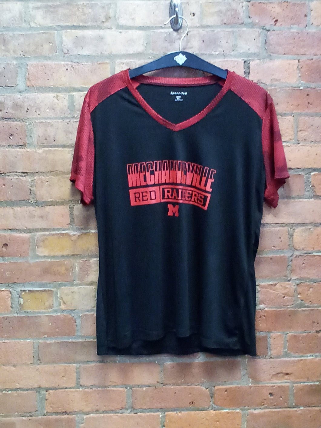CLEARANCE  - Mechanicville Red Raiders Ladies Performance V-Neck T-Shirt - Size XL